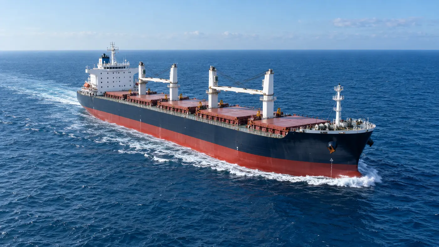 Commercial vessel underway at sea